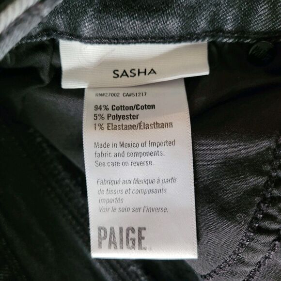 Paige Jeans Womens Size 30 Black Sasha Wide Leg High Rise Denim 30x30.5 Stretchy - Picture 4 of 8